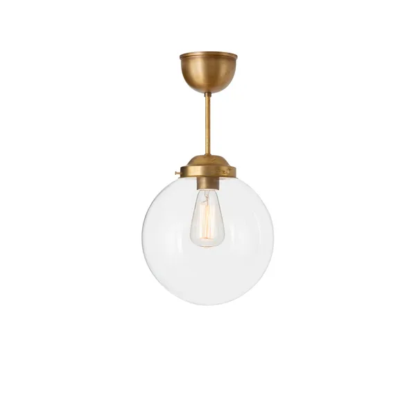 Glob pendel, Klar-råmässing Ø25 cm